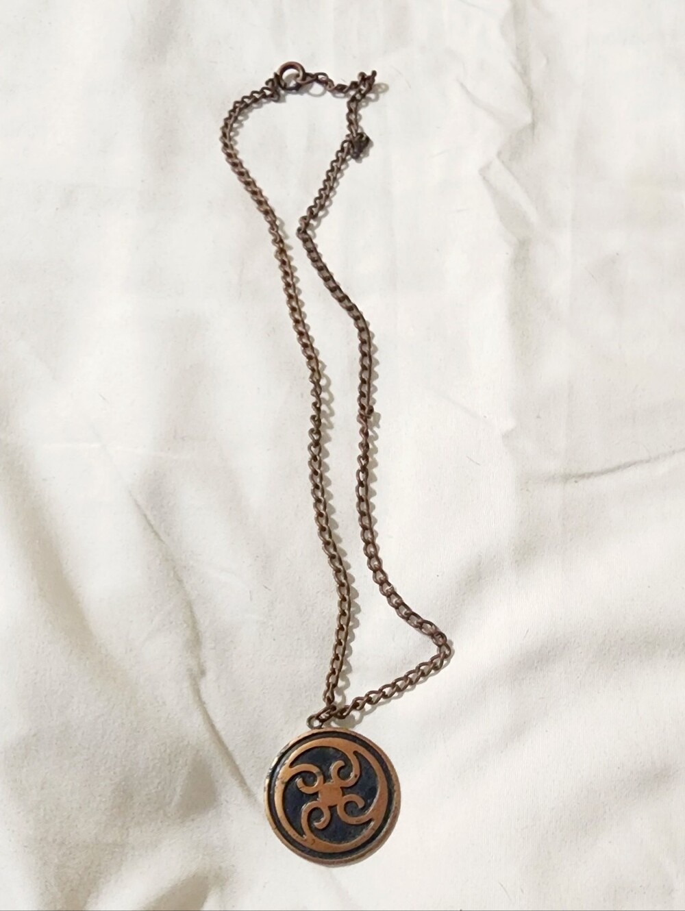 Solid Copper Swirl Pendant Necklace - Women Jewelry